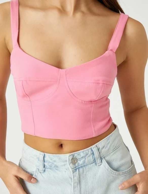 Yaz İçin Bayan Crop Top Büstiyer Bluz Kombinleri