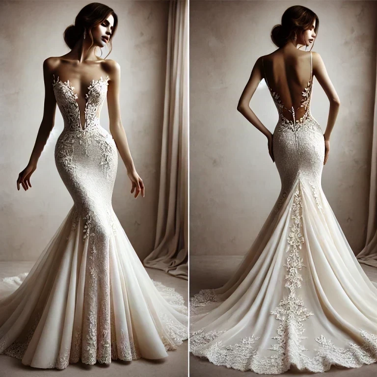 Sırt Dekolteli Balık Model Gelinlik