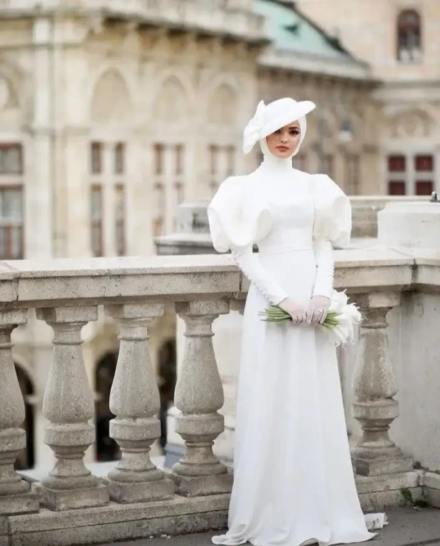 Şapkalı Gelinlik Modelleri