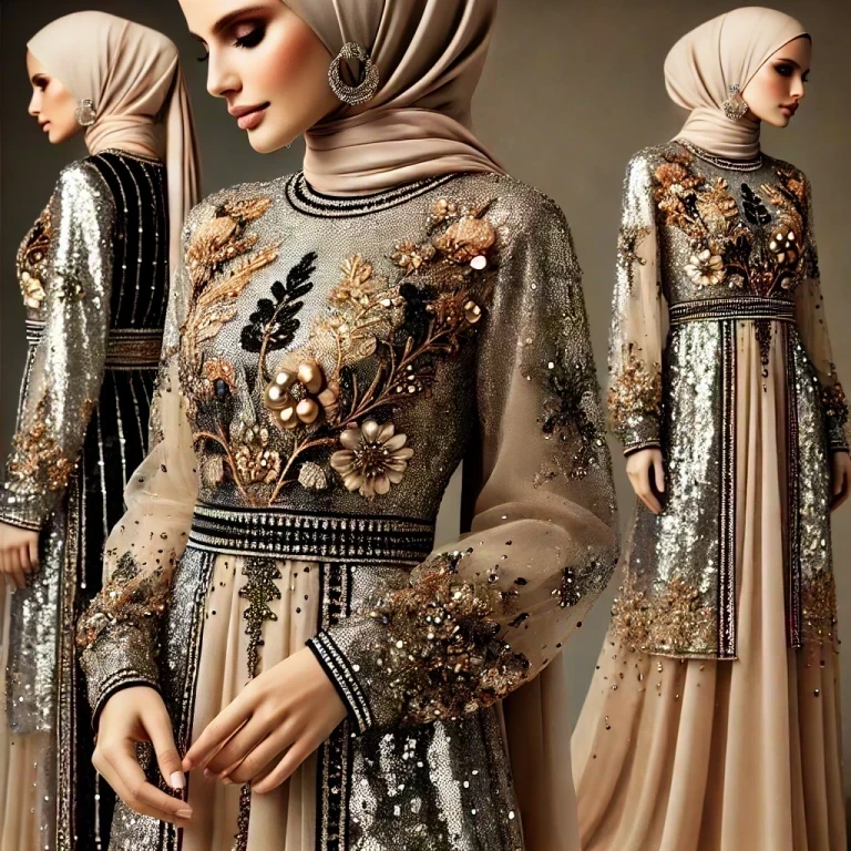 Pul Payetli Tesettür Giyim Modelleri