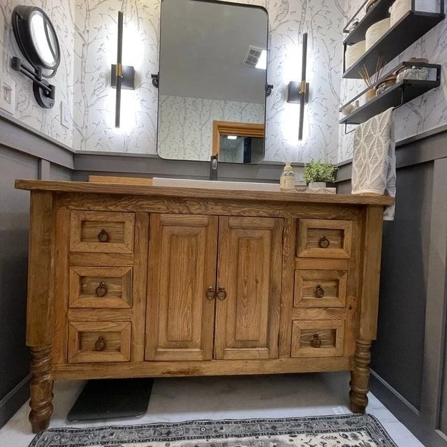 Ahşap Banyo Dolabı