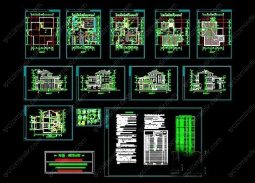 Villa Projeleri Çizimleri! En güzel ve kullanışlı projeler