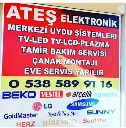 Ateş Elektronik Televizyoncu & Uyducu & Çanak Anten Tamir