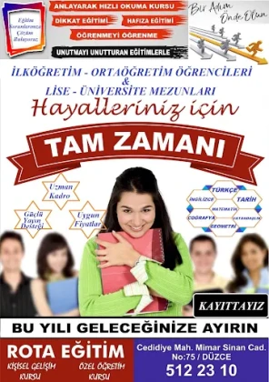 Düzce Rota Eğitim - Kişisel Gelişim & Özel Öğretim Kursu