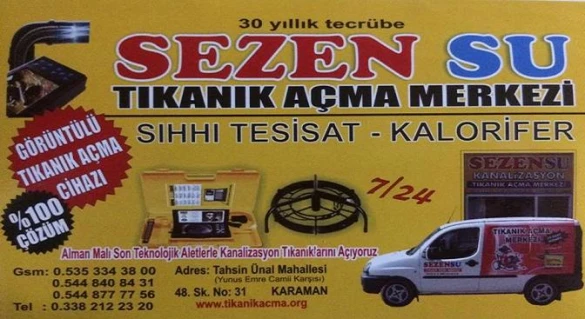 Karaman Su Kaçağı Ve Tıkanık Açma Merkezi