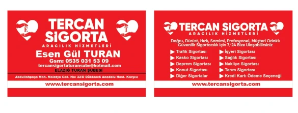 Tercan Sigorta Elazığ Turan Şubesi