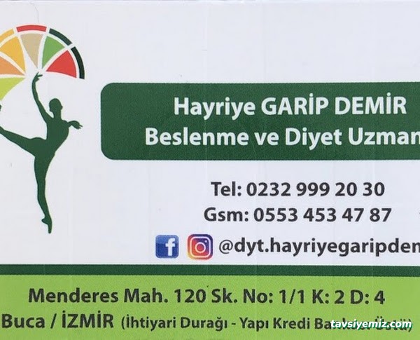 Uzman Diyetisyen Hayriye Garip Demir | Leman Beslenme Ve Diyet - Buca Andulasyon Terapi- İzmir Diyetisyen