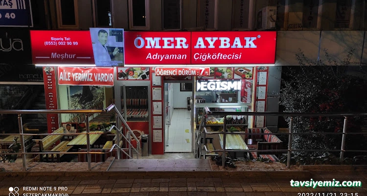 Afyon Yeşilyol Meşhur Adıyaman Çiğ Köftecisi Ömer Aybak