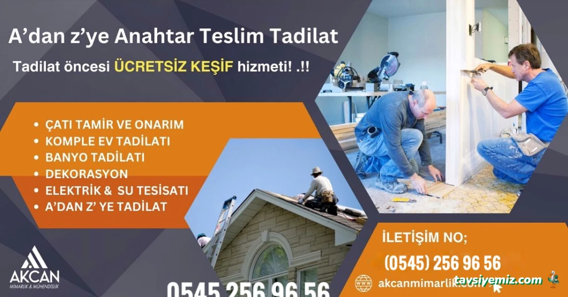 Akcan Mimarlık Tadilat Çatı Boya Dekorasyon