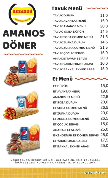 Amanos Döner Merkez Şube