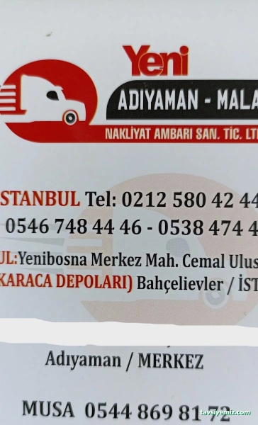 Yeni Adıyaman Ve Nak Ambar Taşımacılık
