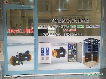 Çetinkaya Asansör Revizyon Bakım Arıza Montaj 7/24 Servis