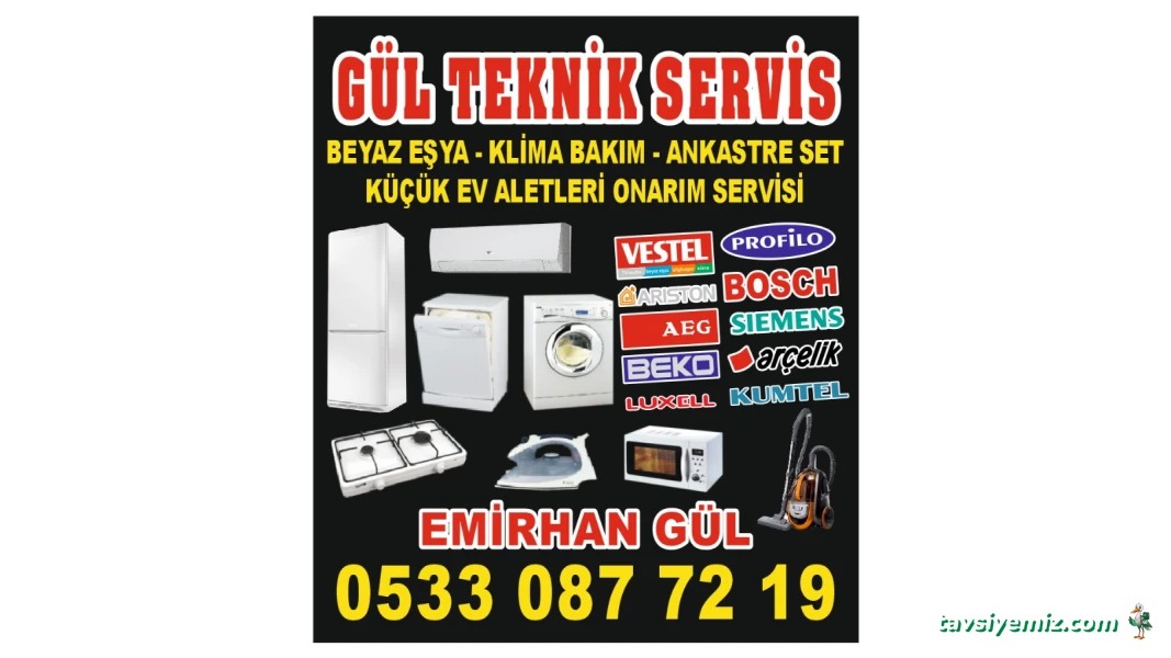 Gül Teknik Klima Çamaşır Bulaşık Makinası Tamir Onarım Servisi