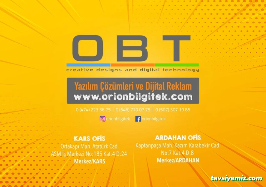 Obt Yazılım Web Tasarım Reklamcılık Kars