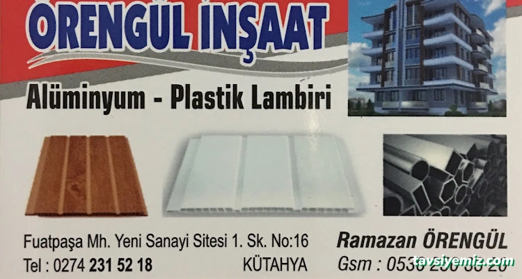 Örengül İnşaat - Alüminyum - Plastik Lambiri