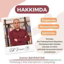 Psikolog Kamer Bayraktar | Gümüşhane Psikolog | Aile Danışmanı | Oyun Terapisi |