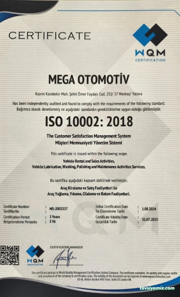 Yalova Mega Oto Yıkama